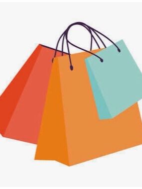 Colorful Shopping Bags Graphic - Orange, Coral & Teal
